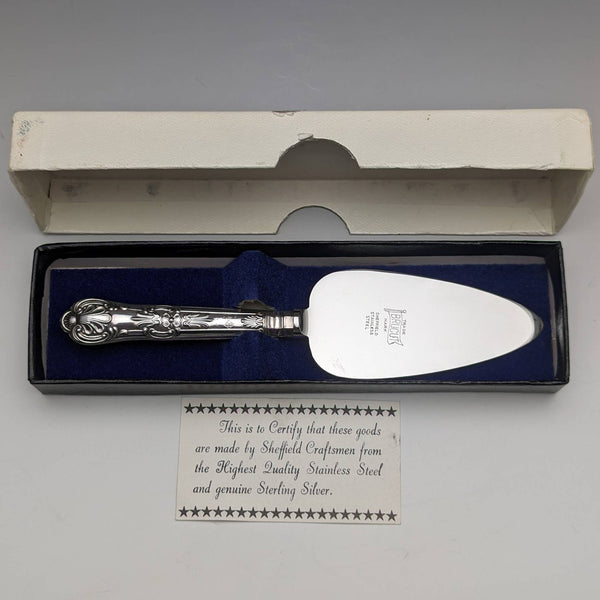 1975年 英国ヴィンテージ 純銀ハンドル 小型ケーキサーバ 箱入り